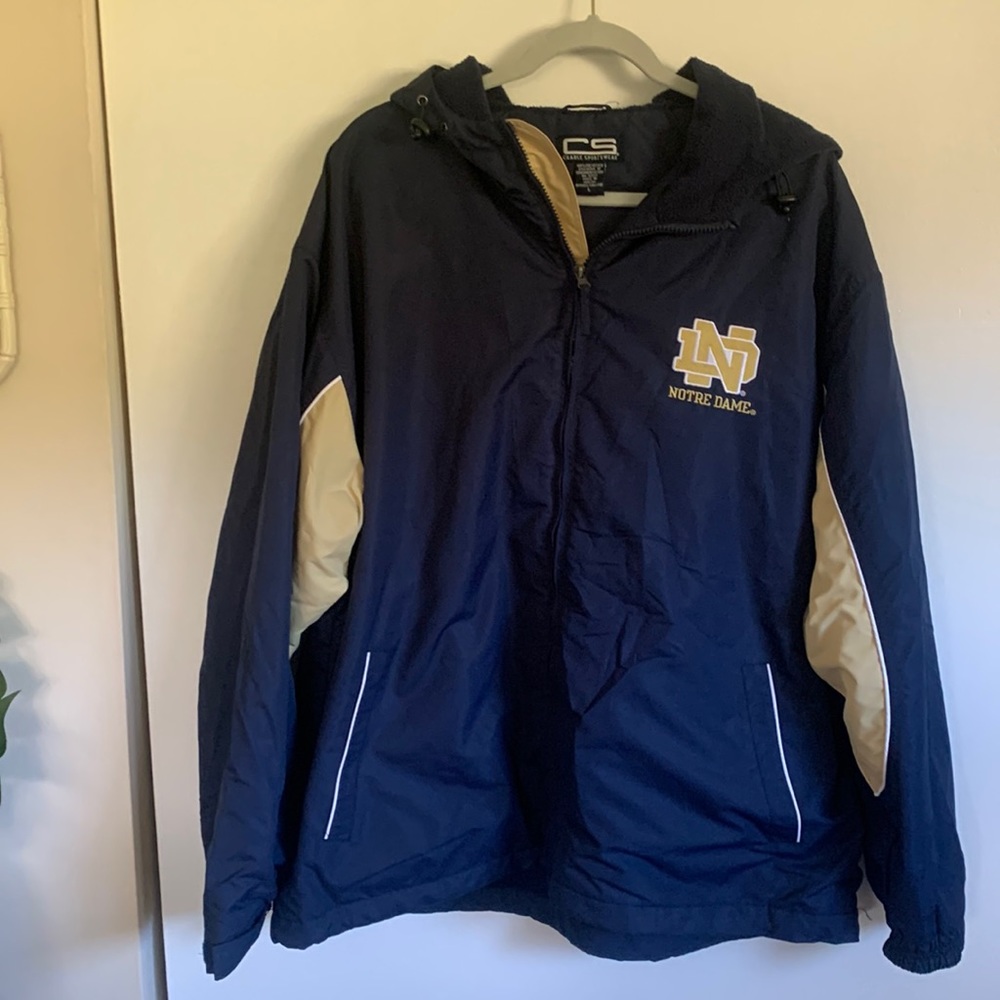 Notre Dame Men’s Navy and Gold Windbreaker Jacket